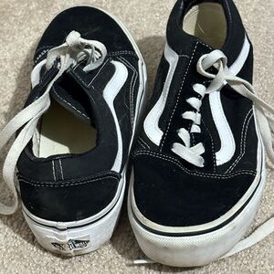 Vans Women’s Classic Platform Black and White Sneakers